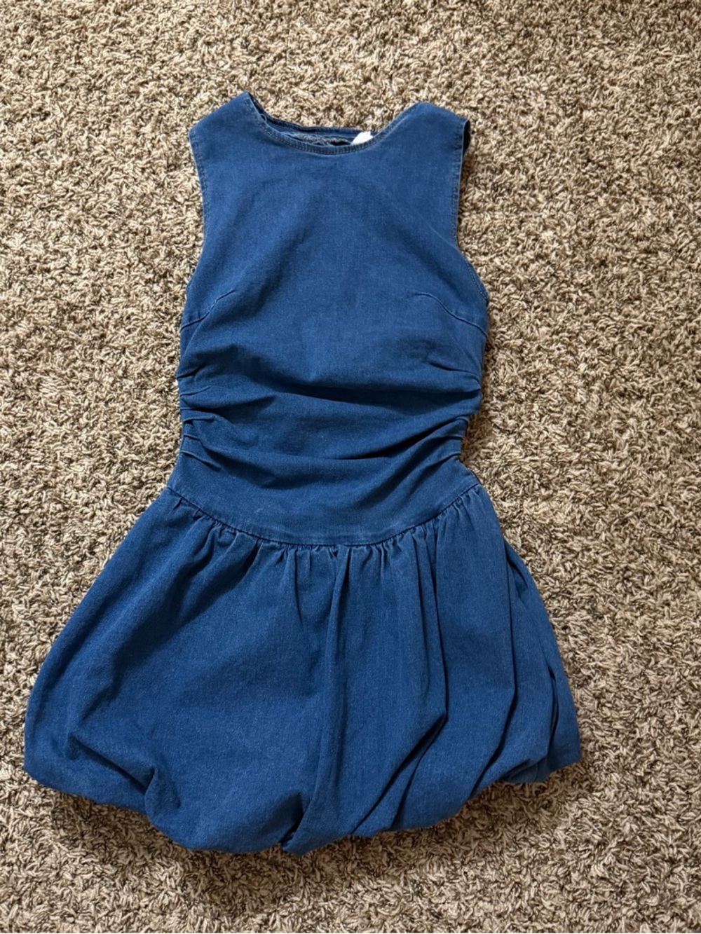 Denim Bubble Skirt Dress